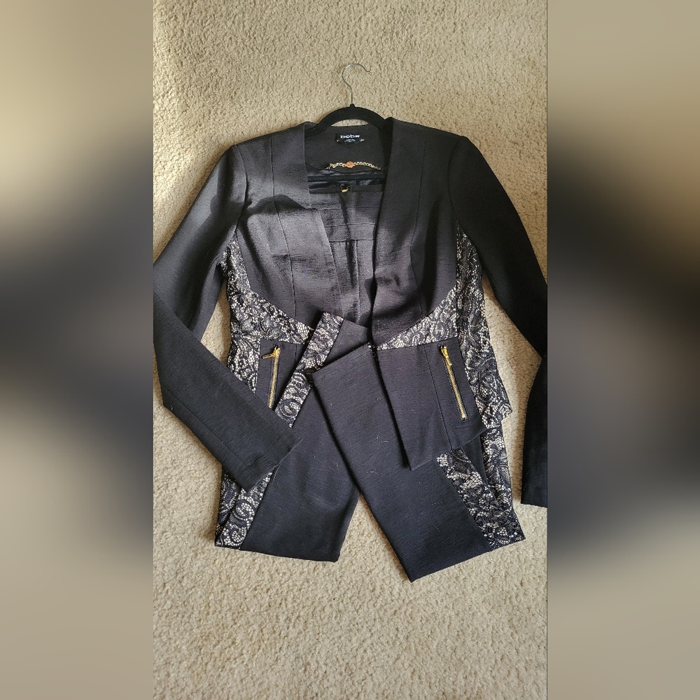 bebe Lace Detail Tailored Pantsuit - Sophistication Meets Style